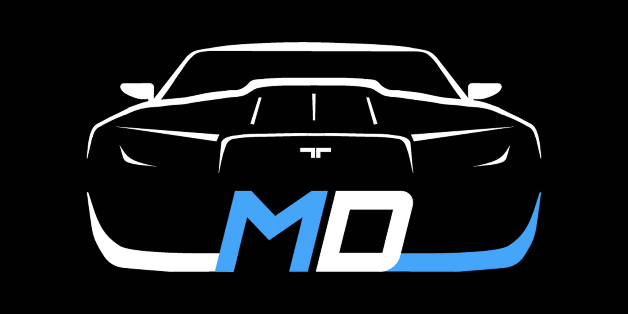 MD Car Front White Black background