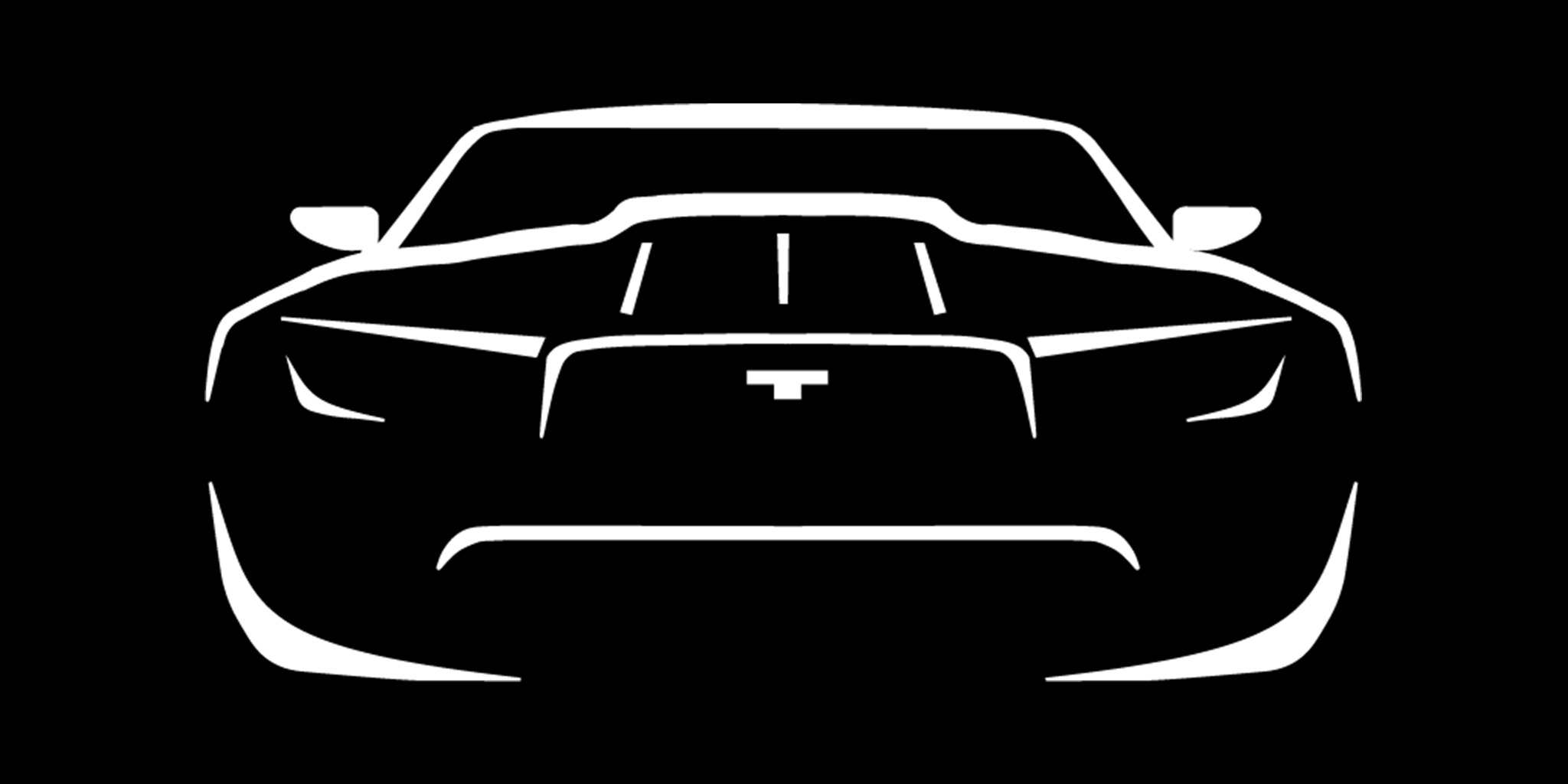 Car Front White Black background