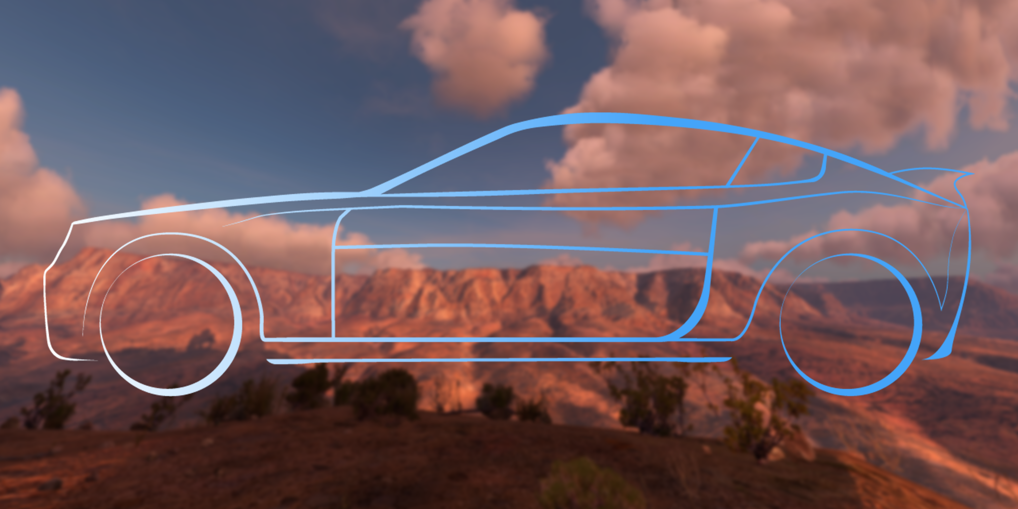 Car Side Gradient Banner background Reversed