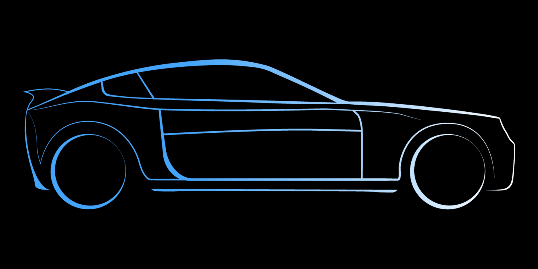 Car Side Gradient Black background