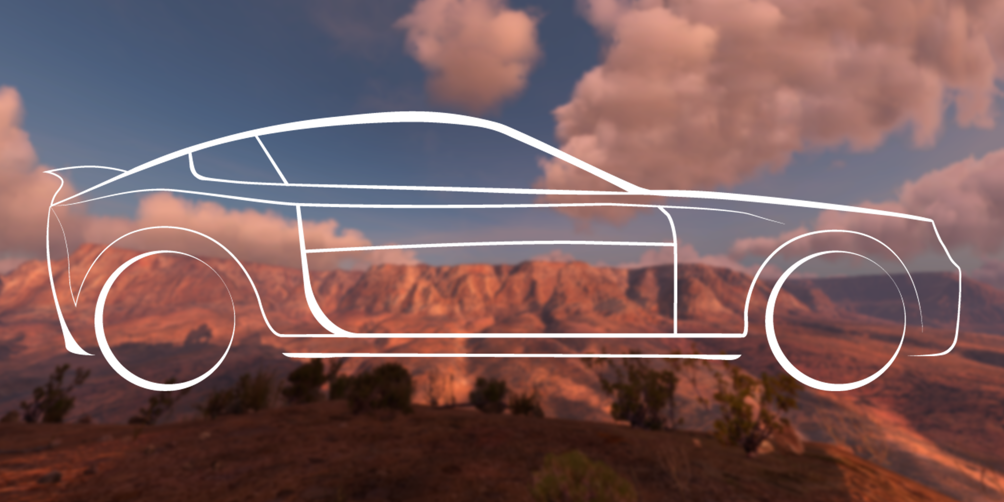 Car Side White Banner background