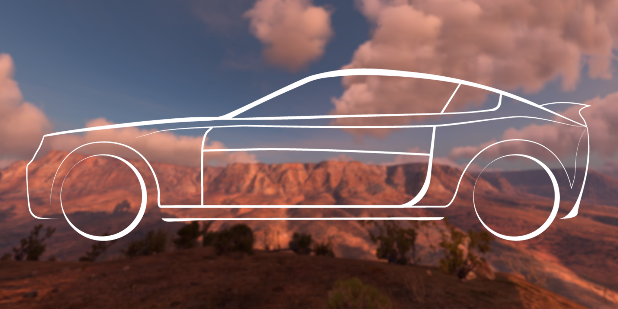 Car Side White Banner background Reversed