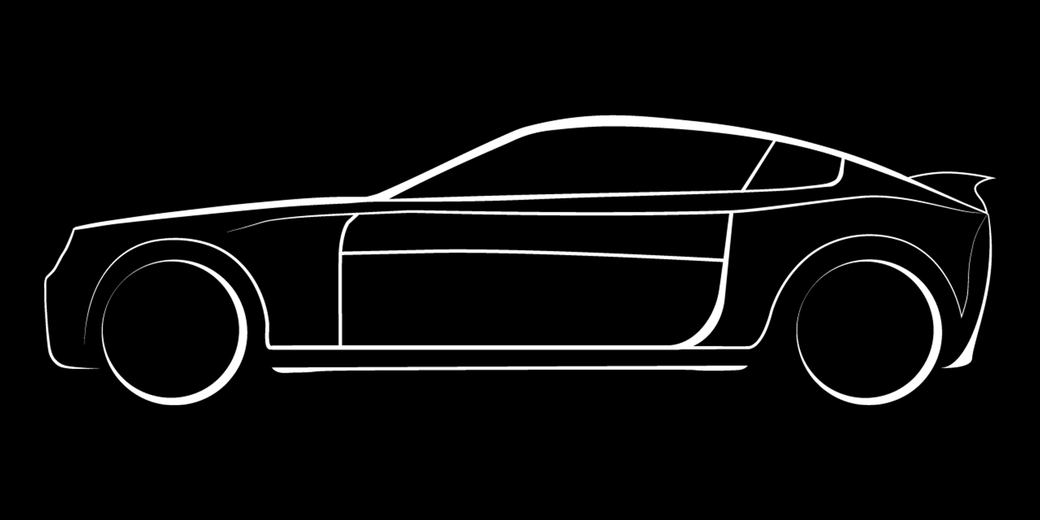 Car Side White Black background Reversed